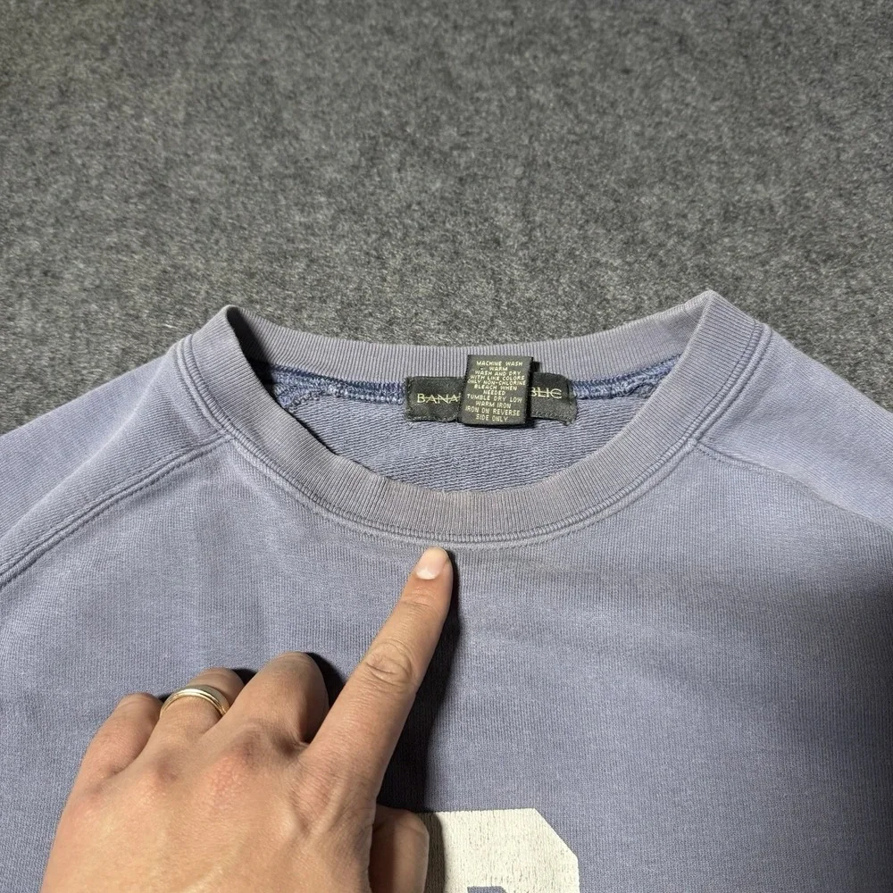 VTG 90s‎ Banana Republic Mens Heavyweight Logo Crewneck Size L College Grunge